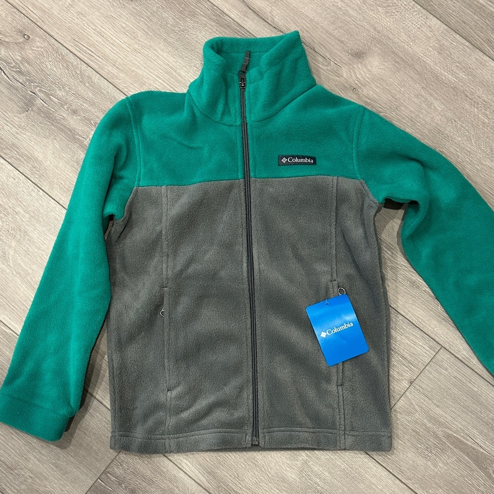 Columbia green  and Charcoal Fleece Jacket